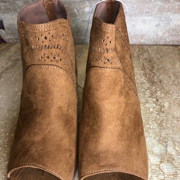 Report brown heeled open toe booties - Picture 5 of 7